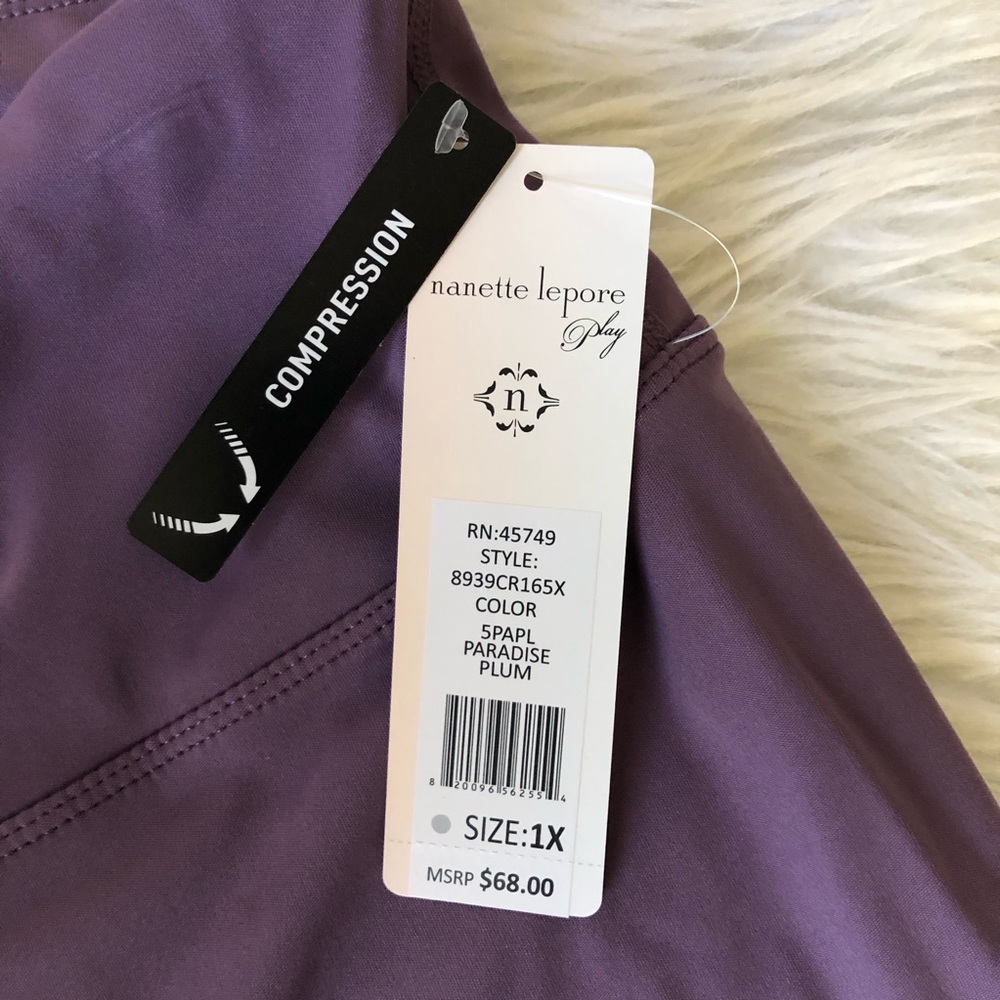 Nanette Lepore purple high rise leggings, size 1X - Picture 5 of 10